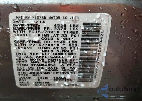 2014 Nissan Rogue Select S from USA, damaged, VIN JN8AS5MV1EW702323